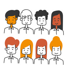 hand drawn doodle diversity person community illustration vector
