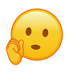 Face with hand Large size of yellow emoji smile