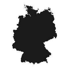 Highly detailed Germany map with borders isolated on background
