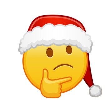 Christmas thoughtful face Large size of yellow emoji smile