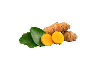 turmeric with leaves isolated for herb design element © berkahjayamaterial
