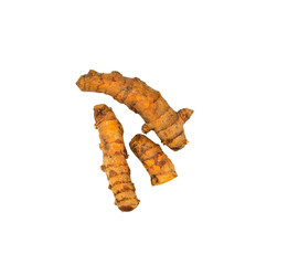Top view of turmeric isolated