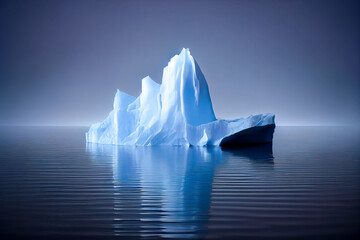 iceberg in the sea. Generative AI - obrazy, fototapety, plakaty