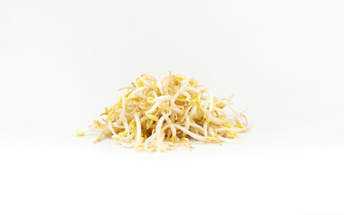 Mung bean sprouts isolated in clipping path