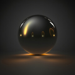 Minimalistyczna świecąca kula 3d, Minimalist glowing 3d sphere, - Generative - obrazy, fototapety, plakaty