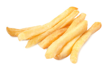 Naklejka na ściany i meble Delicious fresh french fries on white background