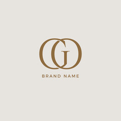 Letter GO Logo Luxury Gold