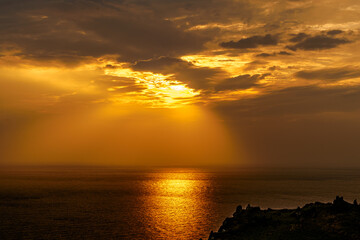 Fototapeta premium 성산일출봉에서 바라본 아침일출