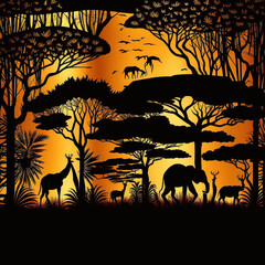 silhouette in safari