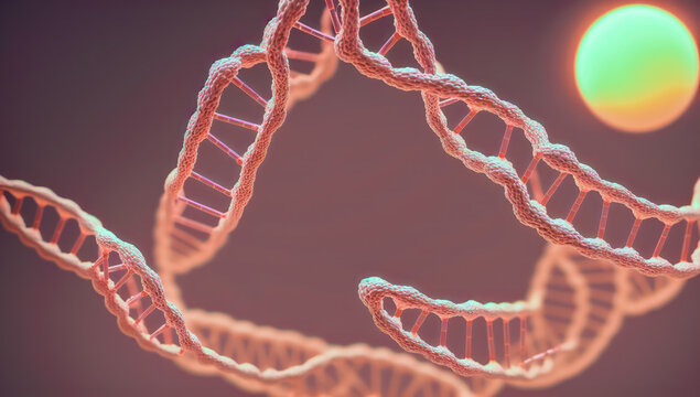 background with dna, close up of DNA for medical or educational purpose, close up of bacteria or virus for medical purpose or educational Background macro image of dna and virus. generative ai