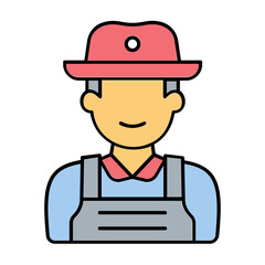 Japanese farmer Vector Icon Fully Editable

