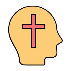 Cross on head Vector Icon Fully Editable

