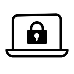 lock laptop icon vector
