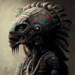 aztec head art
