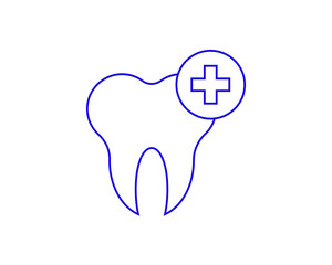 Isolated Concept of tooth restoration in a flat style. dental thin line icon. Dentist editable stroke icon.  Vector illustration