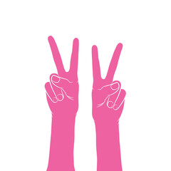 hand showing sign gestures peace