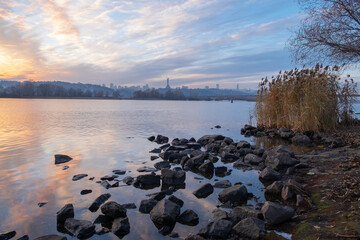 Dnipro river in winter
