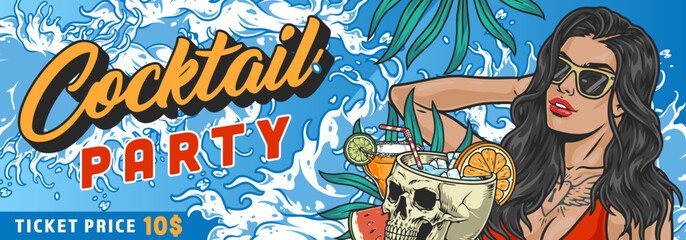 Exotic Cocktail Party colorful banner