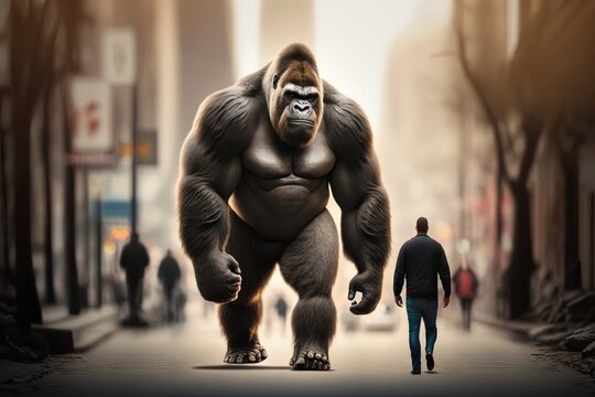 King Kong Holding Man Stock Illustration - Download Image Now