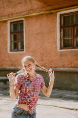 Fototapeta premium woman holding a glass of water