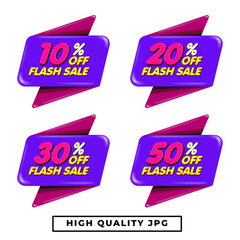 bundle Sale labels design Discount tags collection with percent set, 10, 20, 30, 50 pink,yellow