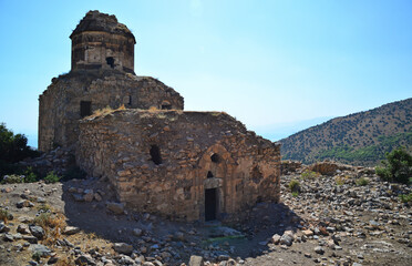 Fototapeta na wymiar Located in Van, Turkey, the church of Saint Thomas was built in the 10th century.