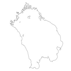 Outline of the lake Ladoga map