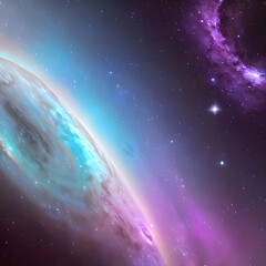 sideral space, blue and purple galaxy