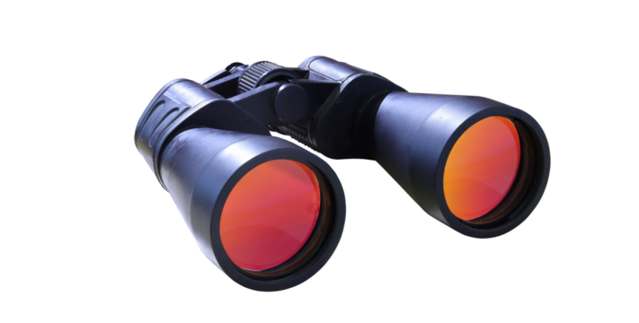 dusty old binoculars with transparent background