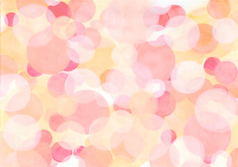 イエロー、ドット、水彩画