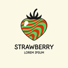 Illustration of a strawberry in a flat style. Isolated image on a light background. Vector icon.