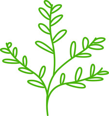 Fototapeta na wymiar decorative leaves line illustration