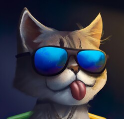 cool cat with sunglasses