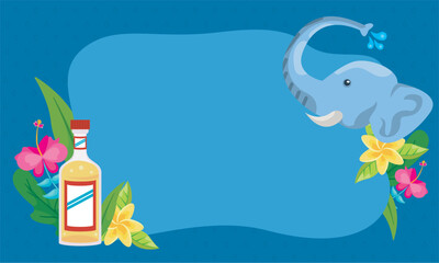 head elephant with liquor bottle