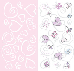 Vector ilustration off icon love, Hearts, make to background ilustration for valentine day. And greeting cards, colorful, black and white, greyscale, and simpel background. 