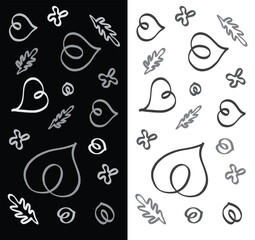 Vector ilustration off icon love, Hearts, make to background ilustration for valentine day. And greeting cards, colorful, black and white, greyscale, and simpel background. 