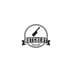 butchery logo template in white background