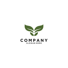 simple nature logo template in white background