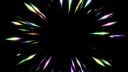 輝く光の効果のイラスト素材。カラフルな光。コピースペース。