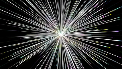 輝く光の効果のイラスト素材。カラフルな光。放射状に広がる光。