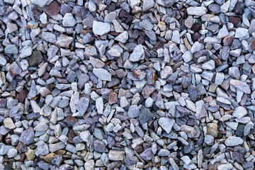Gravel texture. Pebble stone background. Granite gravel texture. Gray gravel floor texture. High quality photo