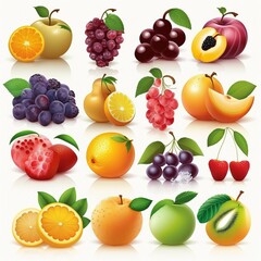 Set of  healthy vegetables on white background