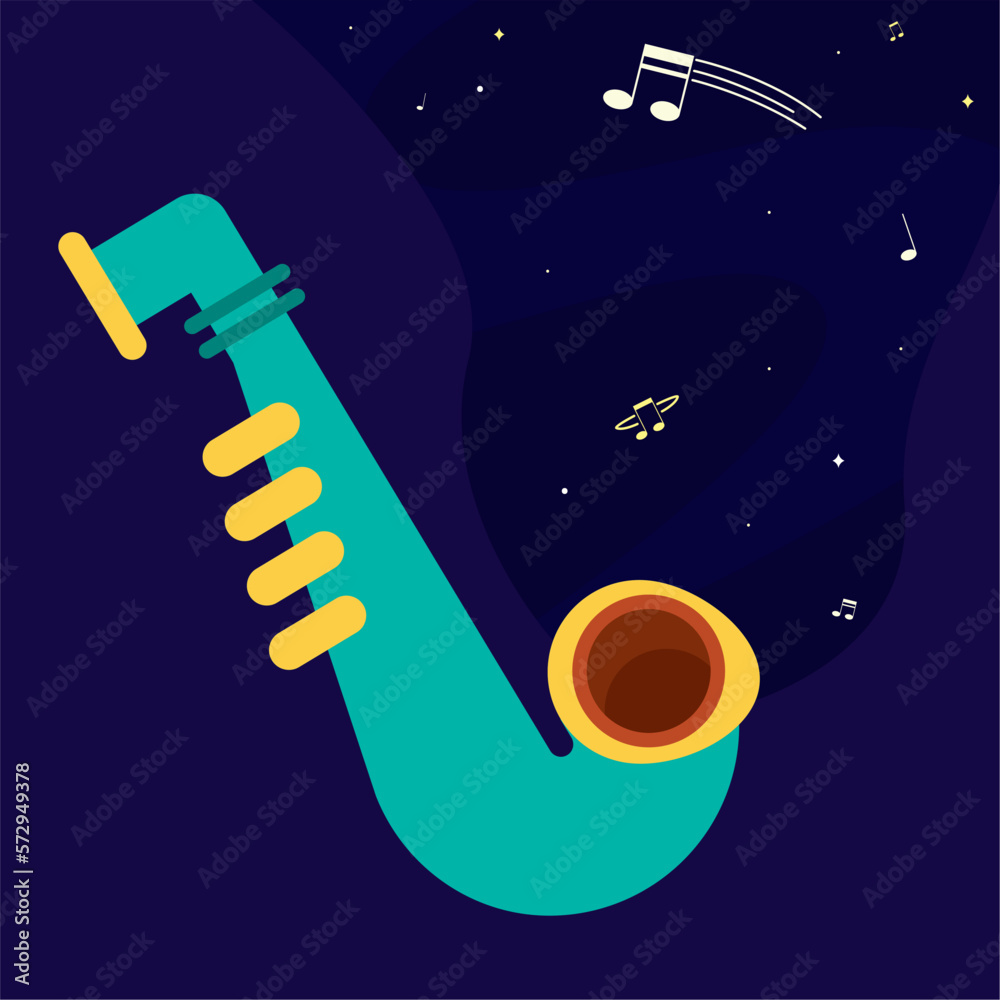 Wall mural saxophone instrument musical