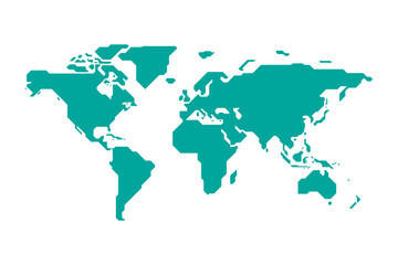 World modern silhouette map vector illustration