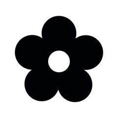Fototapeta na wymiar flower simple black icon, spring symbol, vector design element