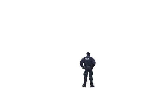 police officer in dark uniform, white background clip art preview