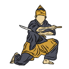 Pencak Silat fighter illustration