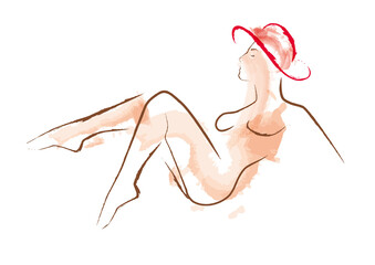 Woman relaxing in summer sun