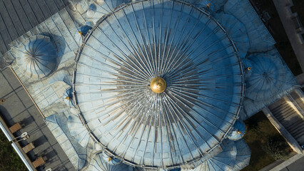 drone bird eye view of a mosque dome © lotusstock