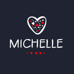 Creative (Michelle) name, Vector illustration. - obrazy, fototapety, plakaty